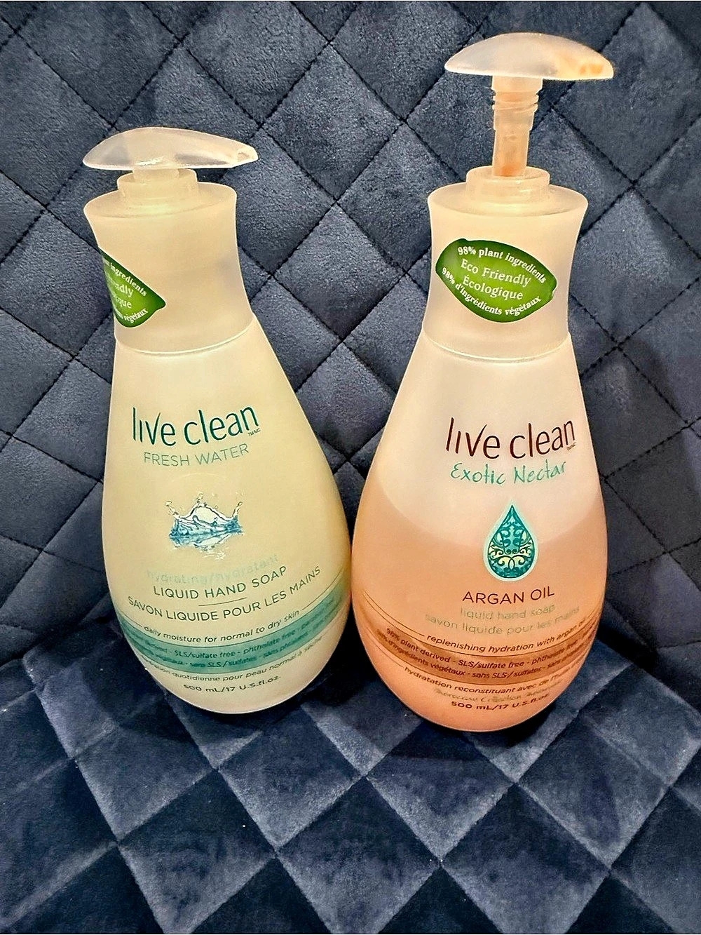 Live Clean Fresh Water & Exotic Nectar Liquid (1/2 full) 10Soap Set NWT